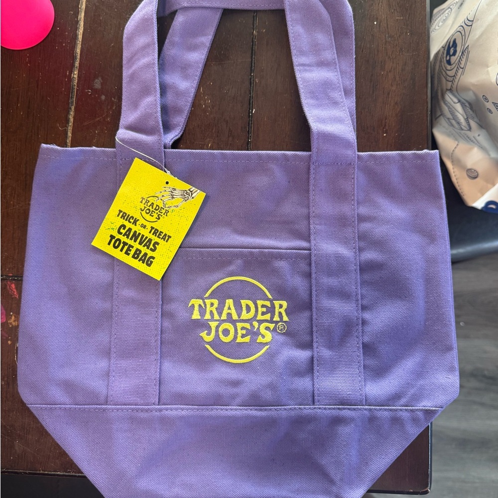 Trader Joe's Purple Canvas Tote Bag